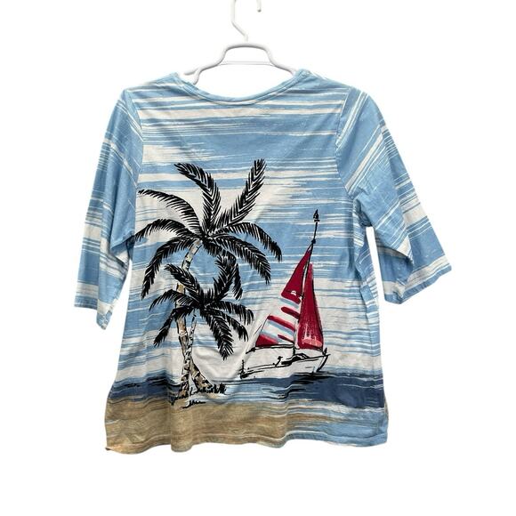 Catherines Top Sparkle Knit 3/4 Sleeve Women’s Plus Size 1X Blue - Picture 5 of 10